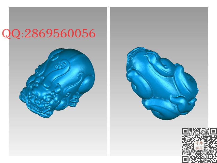 貔貅 60小兽修_STL圆雕图立体模型3d打印核雕精雕图浮雕图